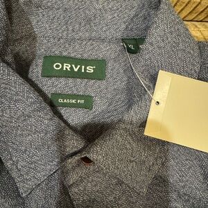Orvis Men's Fairbanks LS Heather Grey Button Down Shirt